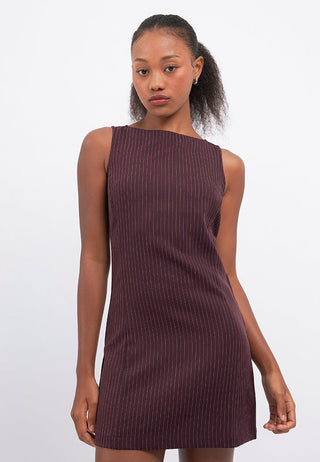 Pinstripes Sleeveless Mini Dress