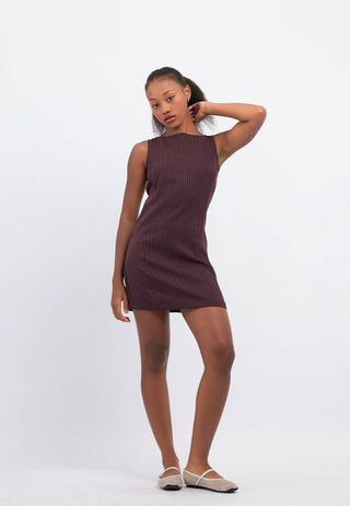 Pinstripes Sleeveless Mini Dress