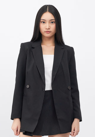 Relaxed Fit Double Breasted Blazer