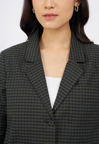 Oversize Long Sleeve Checks Blazer