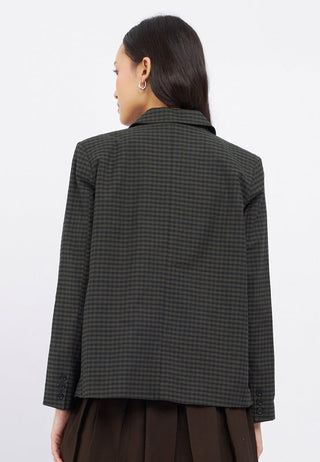 Oversize Long Sleeve Checks Blazer