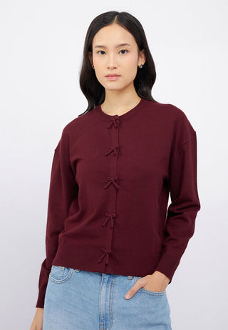 Bow Tie Long Sleeve Cardigan