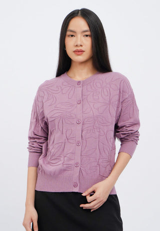 Long Sleeve Jacquard Knit Cardigan