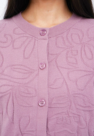 Long Sleeve Jacquard Knit Cardigan
