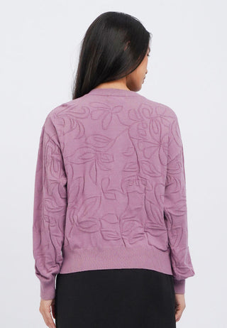 Long Sleeve Jacquard Knit Cardigan
