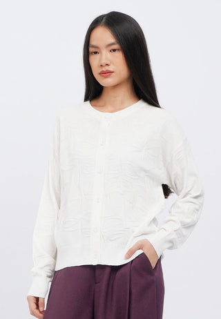 Long Sleeve Jacquard Knit Cardigan