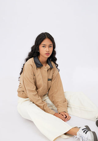 Oversized Contrast Collar Jacket
