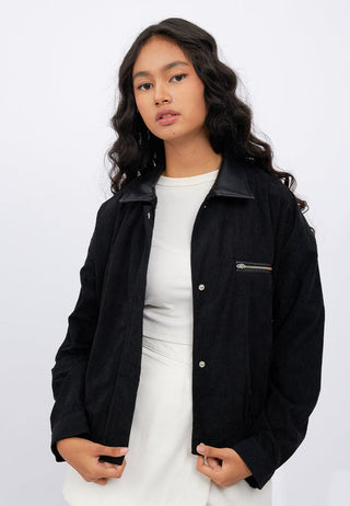 Oversized Contrast Collar Jacket