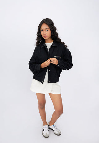 Oversized Contrast Collar Jacket