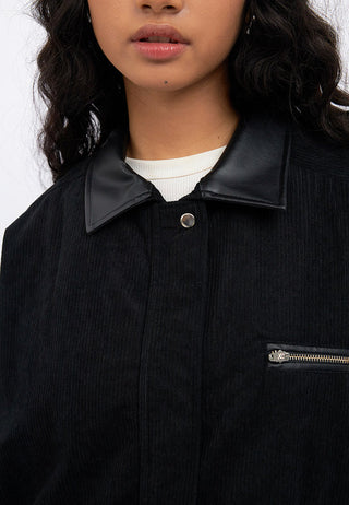 Oversized Contrast Collar Jacket