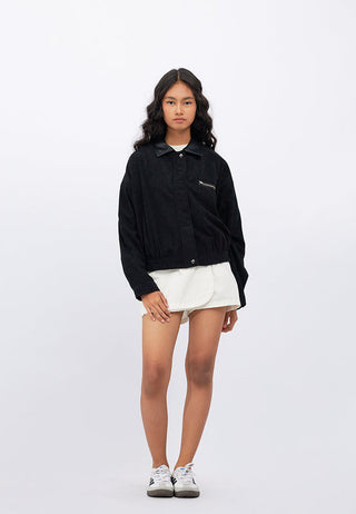 Oversized Contrast Collar Jacket