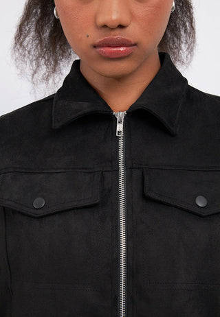Double Pocket Suede Boxy Jacket