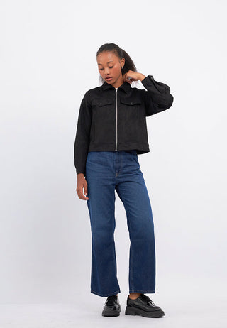 Double Pocket Suede Boxy Jacket