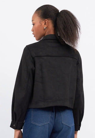 Double Pocket Suede Boxy Jacket