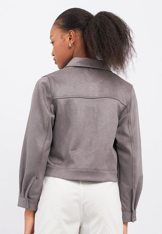 Double Pocket Suede Boxy Jacket