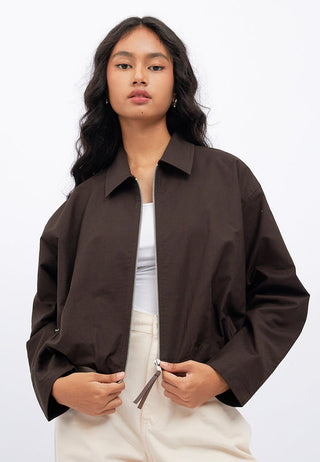 Voluminous Bottom Zip Up Jacket