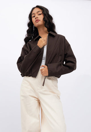 Voluminous Bottom Zip Up Jacket