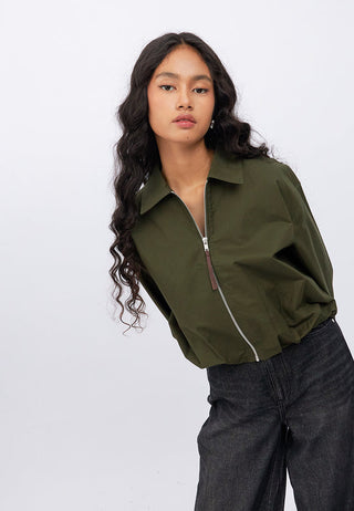 Voluminous Bottom Zip Up Jacket