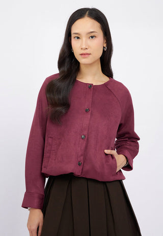 Bubble Hem Suede Jacket