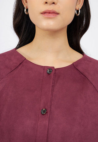 Bubble Hem Suede Jacket