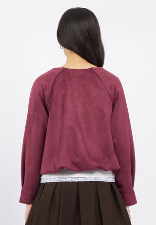 Bubble Hem Suede Jacket