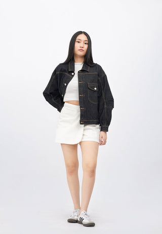Balloon Sleeve Denim Jacket