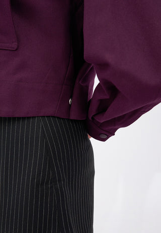 Contrast Collar Boxy Crop Jacket