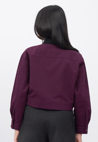 Contrast Collar Boxy Crop Jacket