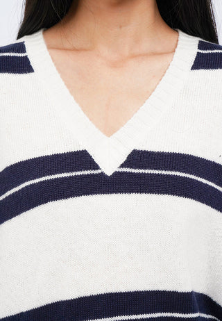 Oversized Long Sleeve Stripes Sweater