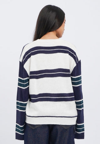 Oversized Long Sleeve Stripes Sweater