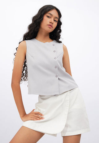 Overlapping Stripes Vest