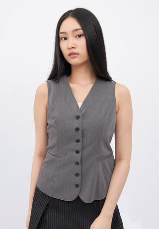 Contrast Button Vest