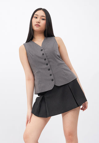 Contrast Button Vest