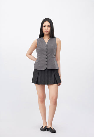 Contrast Button Vest