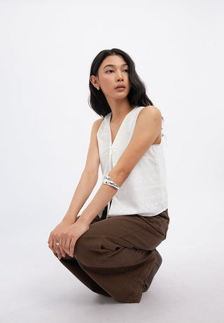 Textured Bow Tied Vest