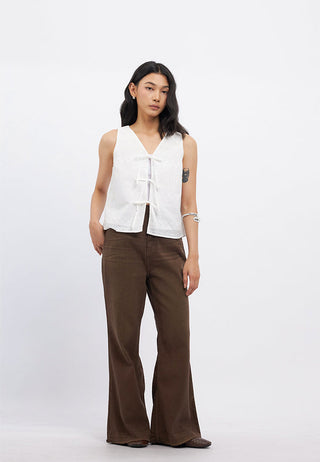 Textured Bow Tied Vest