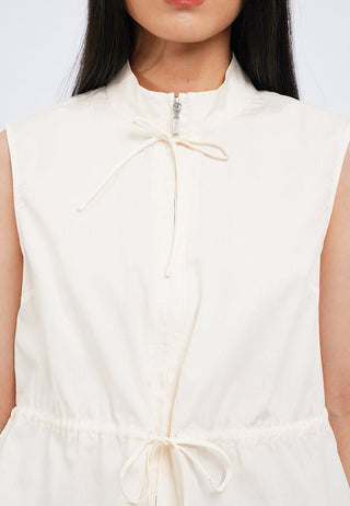 Drawstring Details Sleeveless Blouse