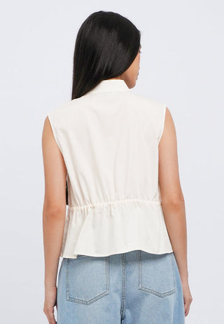 Drawstring Details Sleeveless Blouse