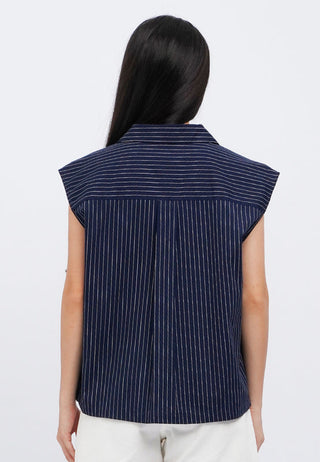Sleeveless Stripes Blouse