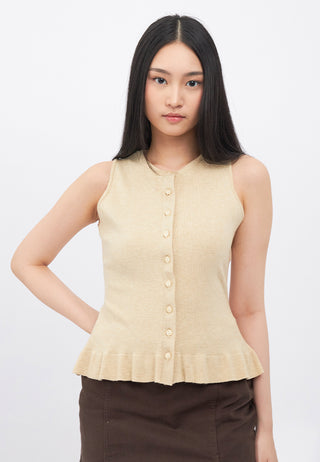 Round Neck Sleeveless Knit Top
