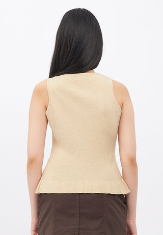 Round Neck Sleeveless Knit Top