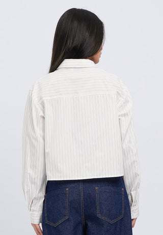 Slanted Long Sleeve Stripe Shirt