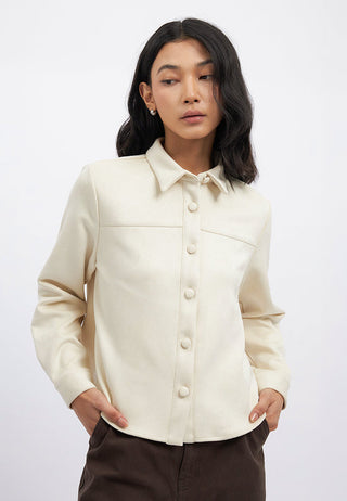 Long Sleeve Suede Shirt