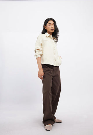 Long Sleeve Suede Shirt