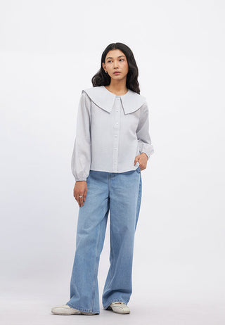 Peterpan Collar Long Sleeve Blouse
