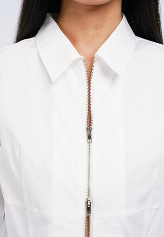 Fitted Long Sleeve Zipper Shirt