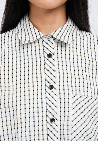 Puff Sleeve Printed Crop Shirt