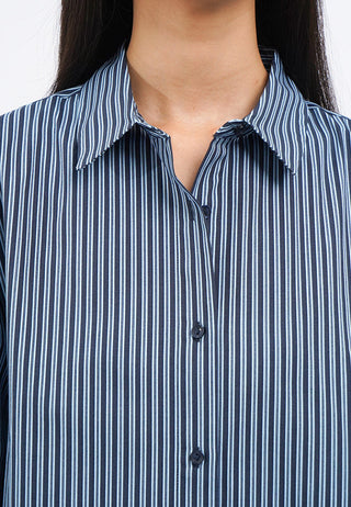 Oversized Long Sleeve Stripes Shirt