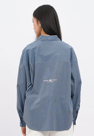 Oversized Long Sleeve Stripes Shirt