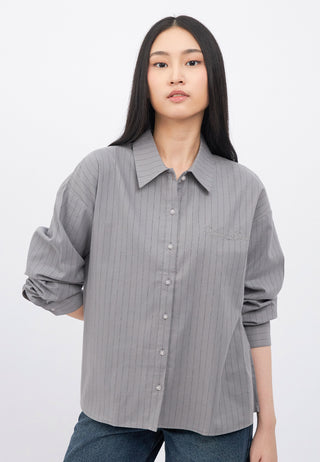 Oversized Long Sleeve Stripe Shirt